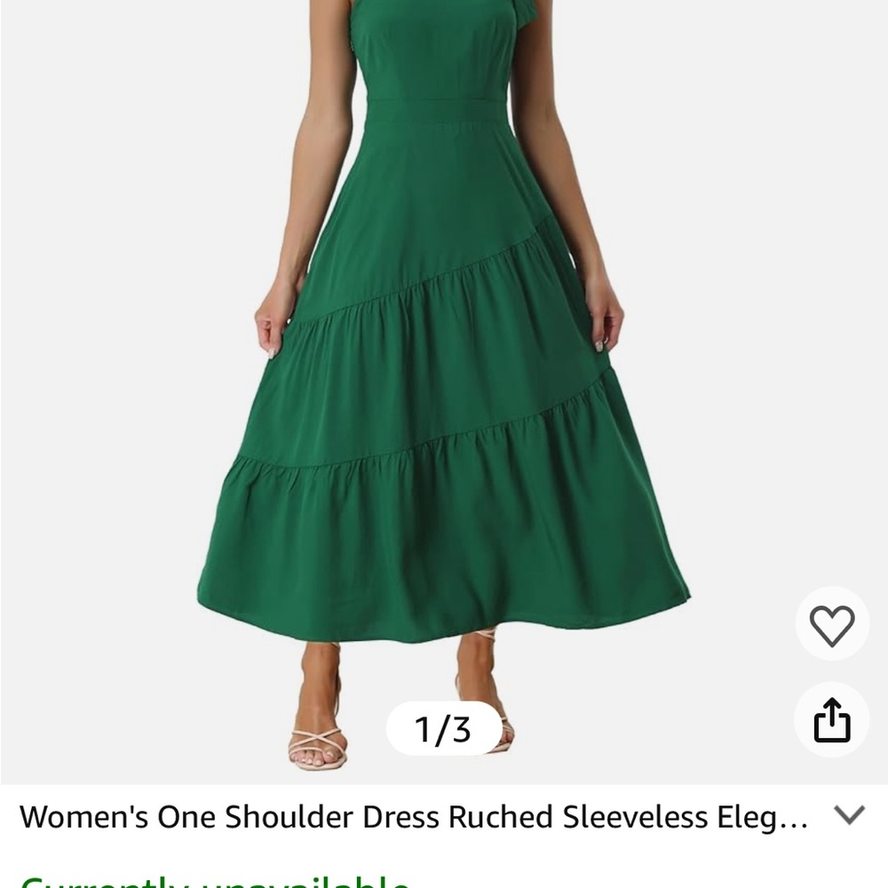 Allegra K one shoulder Elegant Green Sleeveless Dress new in package Sz XL